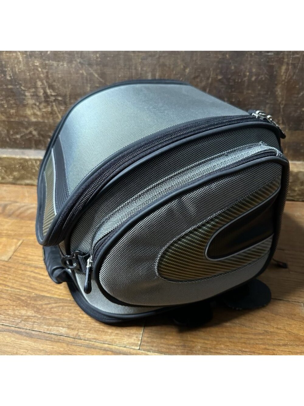 First Gear Silverstone Helmet Tail Bag Motorcycle Gray Pockets No Shoulder Strap